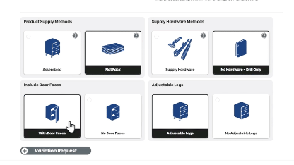 Supply method choices in the ordering portal.