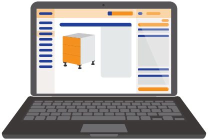 Step 2, select and customise cabinets in the planner